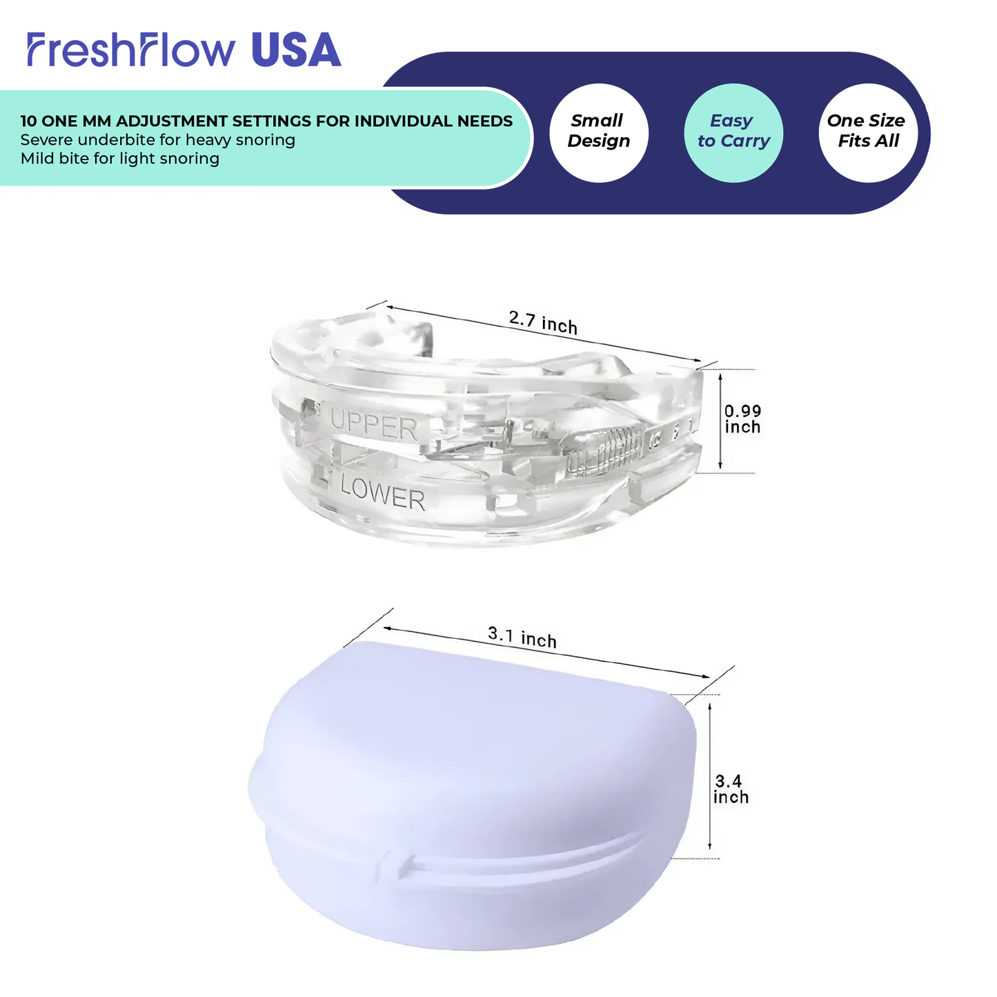 FreshFlow™ USA Adjustable Anti-Snoring Mouthpiece | Flash Sale